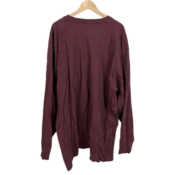 Carhartt Henley Shirt Burgundy Long Sleeve Plus Size 3XL Cotton Men’s - Picture 2 of 5